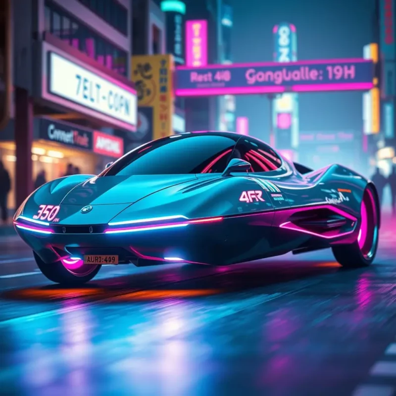 Neon Hovercar Model